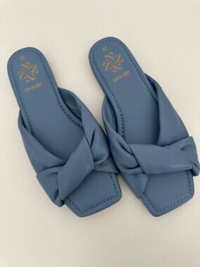 NWOT Sam & Libby Women's Blue Knot Slide Sandals - Size 10